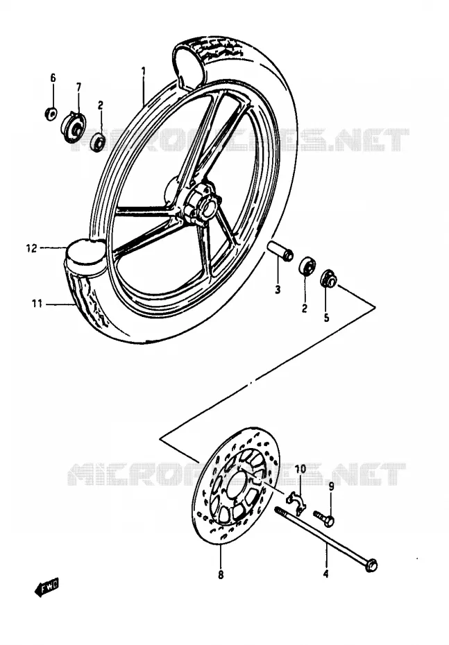 ROUE AVANT Suzuki MOTO 50 RG 1983  RG50WD(D/E/F/1/G/J/K)