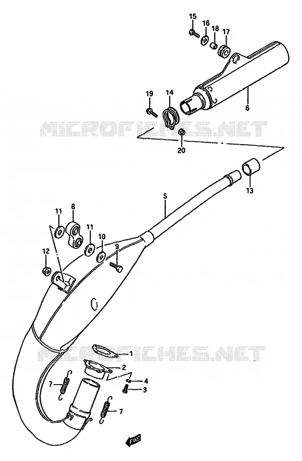 SILENCIEUX (MODELE G) Suzuki MOTO 125 RM 1987  RM125H(G/H/J)