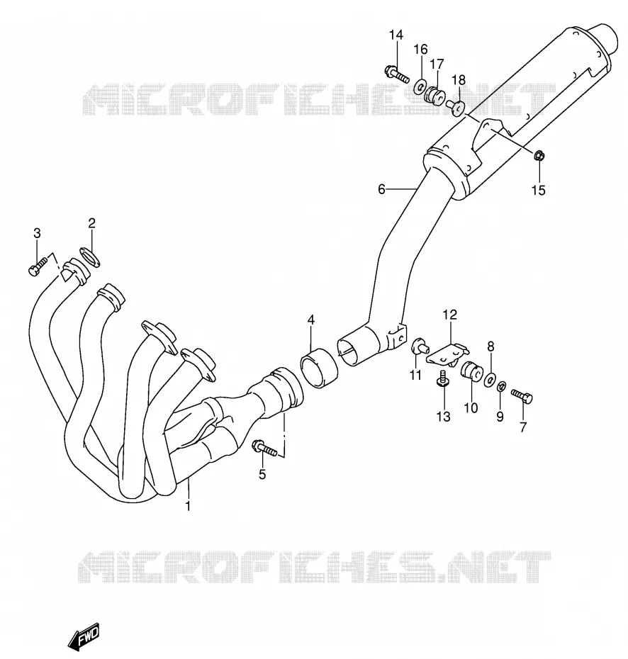 SILENCIEUX (MODELE P/R) Suzuki MOTO 600 RF 1994  RF600RR(E2)