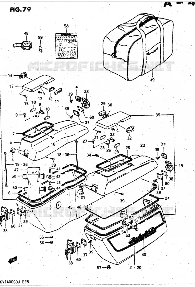 VALISE LATERALE - SUPPORT (MODELE H) Suzuki MOTO 1400 CAVALCADE 1986  GV1400GDG(DG-DJ/CJ)