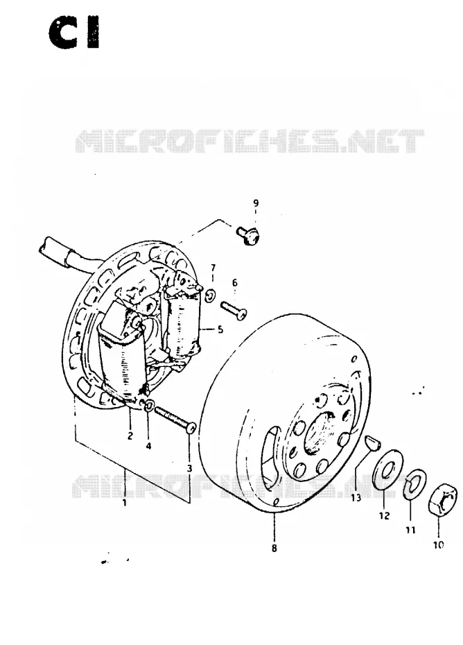 ALLUMAGE ROTOR - STATOR (CS50Z, CS50D) Suzuki SCOOTER 50 CS 1983  CS50D(Z/D)