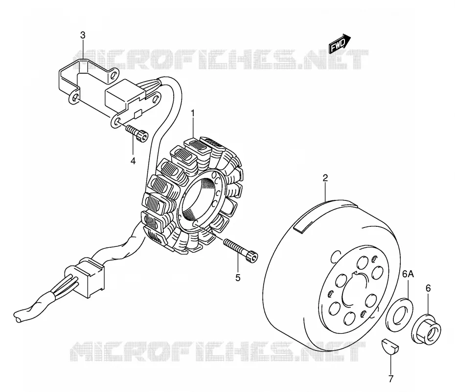 ALLUMAGE ROTOR - STATOR (DR-Z400Y/K1/K2/K3/K4) Suzuki MOTO 400 DR-Z 2001  DR-Z400K1(E1)