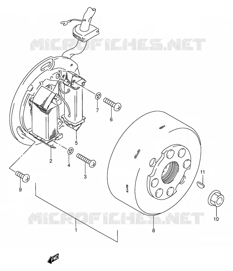 ALLUMAGE ROTOR - STATOR (P36) Suzuki MOTO 100 AP 1994  AX100R(E94)