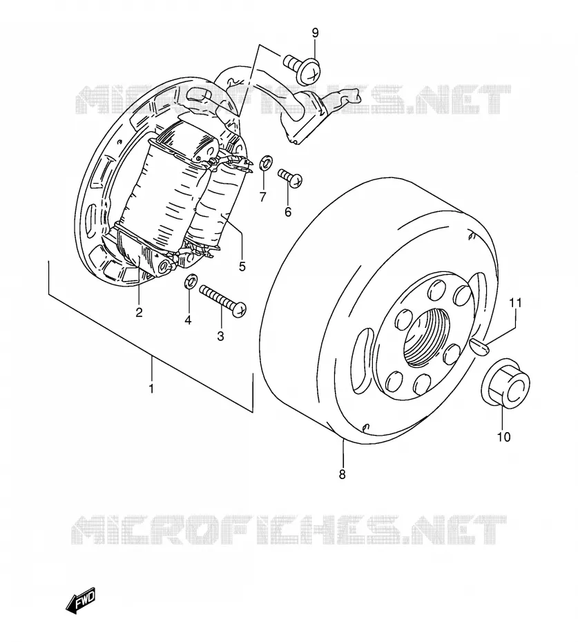 ALLUMAGE ROTOR - STATOR Suzuki MOTO 115 AP 2000  AX115Y(E71)