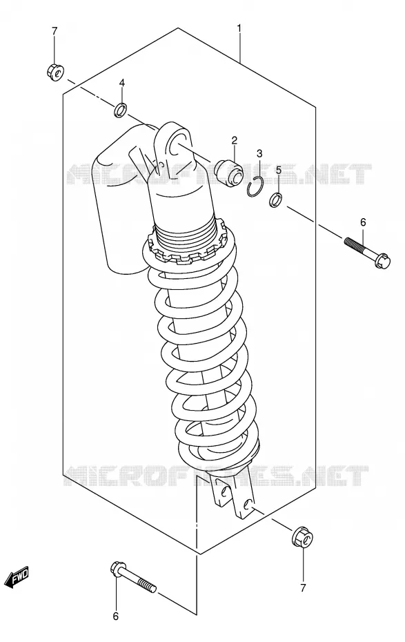 AMORTISSEUR ARRIERE (DR-Z400EY/EK1/EK2/EK3/EK4 E24) Suzuki MOTO 400 DR-Z 2004  DR-Z400EK4(E1)