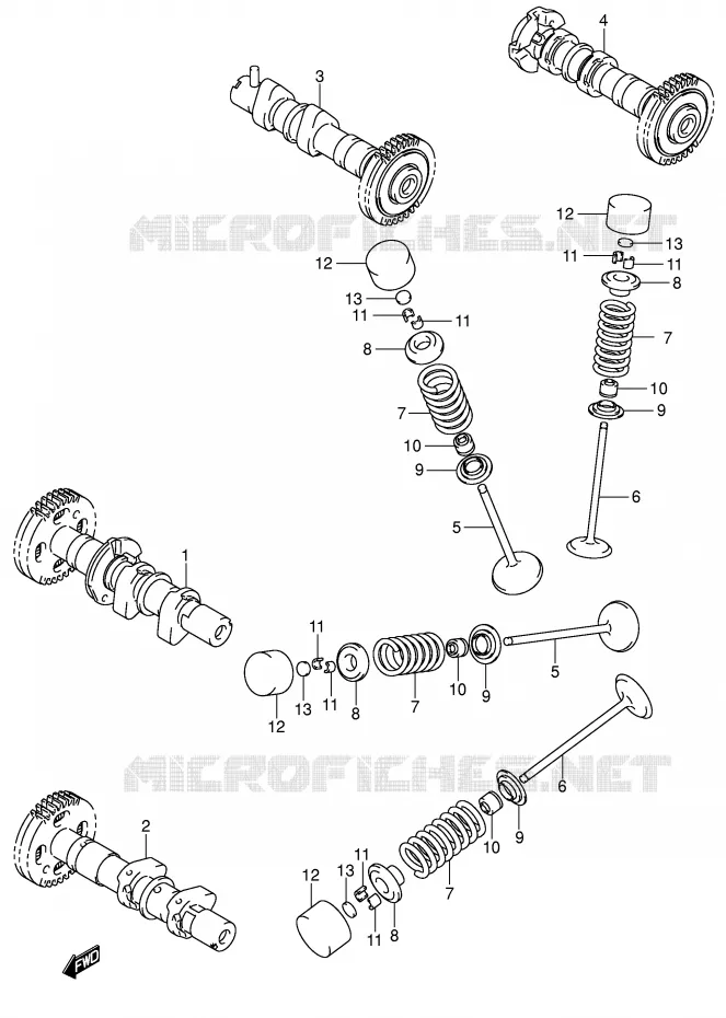 ARBRE A CAMES - SOUPAPES Suzuki MOTO 1000 V-STROM 2004  DL1000K4(E2)
