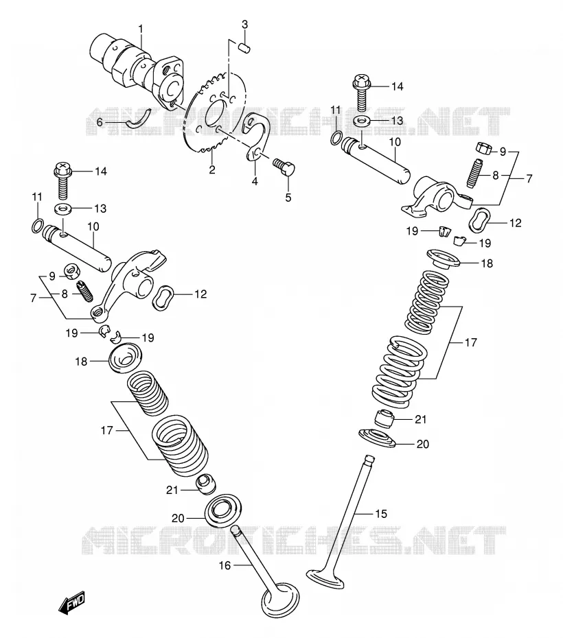 ARBRE A CAMES - SOUPAPES Suzuki MOTO 125 DR-Z 2004  DR-Z125LK4(E3/E28)
