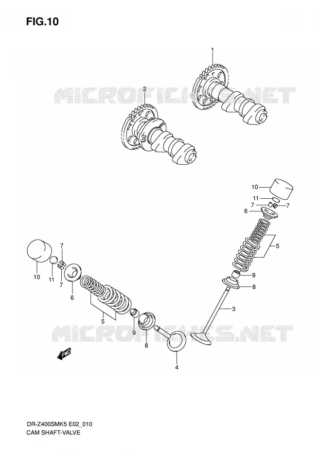 ARBRE A CAMES - SOUPAPES Suzuki MOTO 400 DR-Z 2009  DR-Z400SMK9(E2)