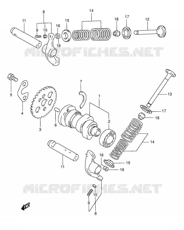 ARBRE A CAMES - SOUPAPES Suzuki SCOOTER 125 BURGMAN 1998  AN125UW(E2)