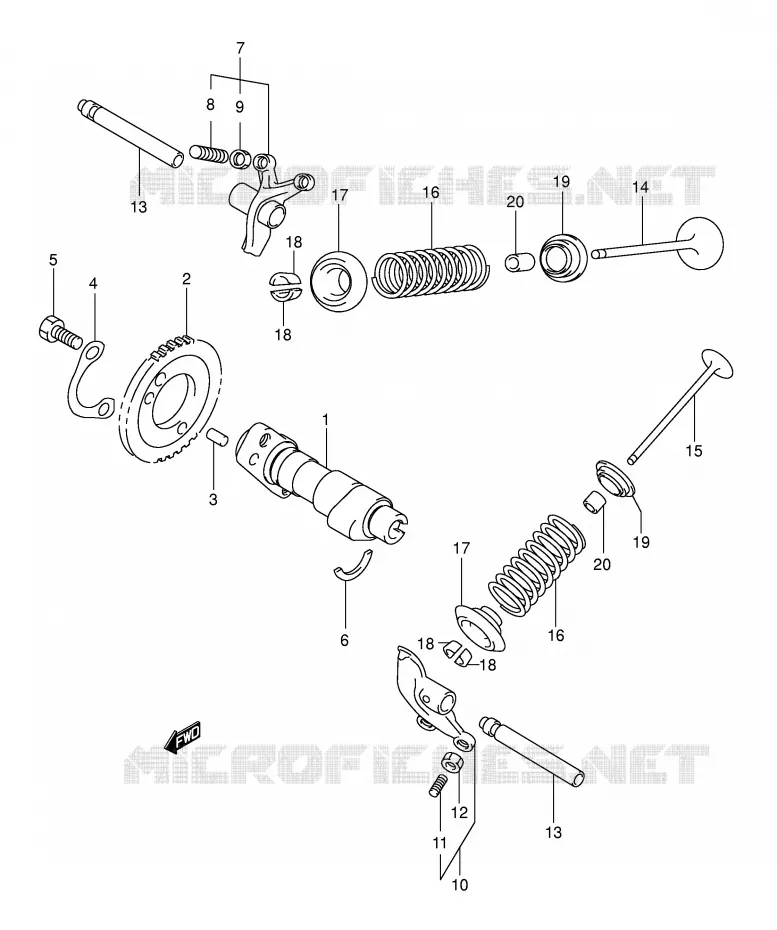 ARBRE A CAMES - SOUPAPES Suzuki SCOOTER 250 BURGMAN 2003  AN250K3(E2)