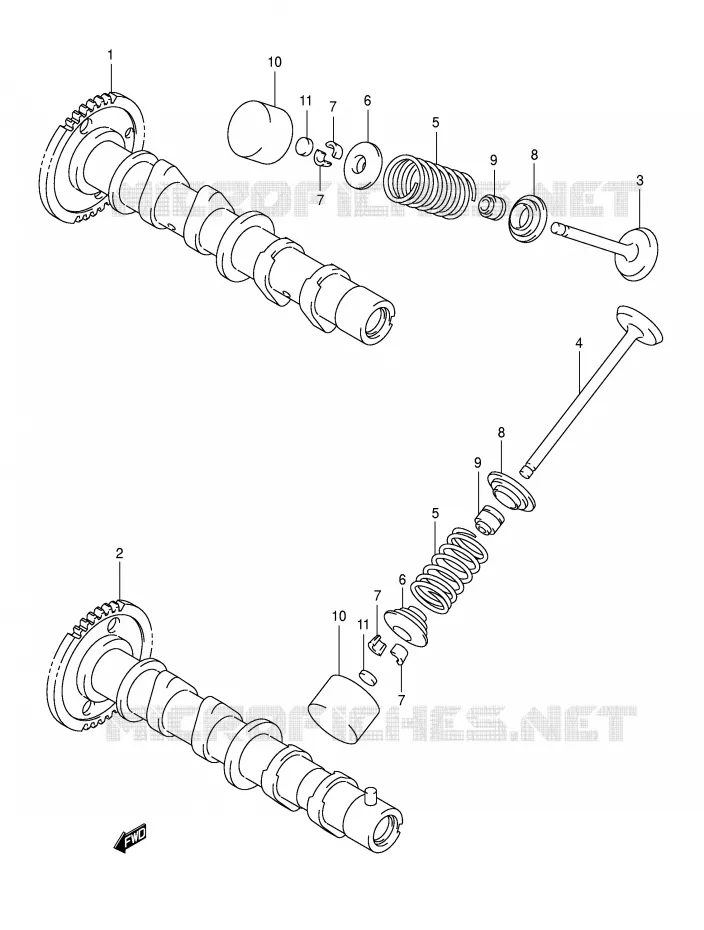 ARBRE A CAMES - SOUPAPES Suzuki SCOOTER 650 BURGMAN 2004  AN650AK4(E2)
