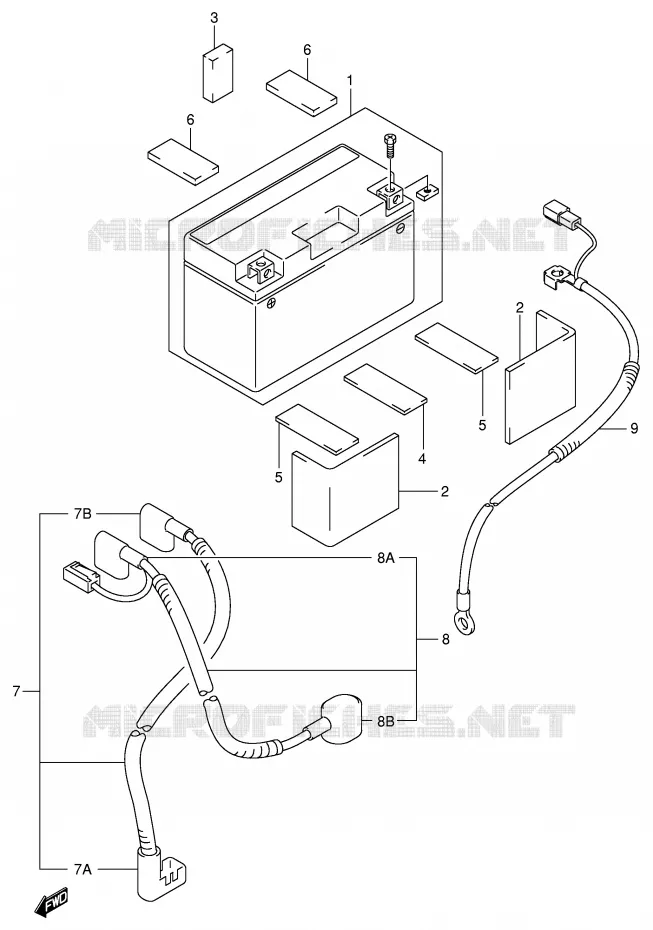 BATTERIE (DR-Z400EY/EK1/EK2/EK3/EK4) Suzuki MOTO 400 DR-Z 2000  DR-Z400EY(E1)