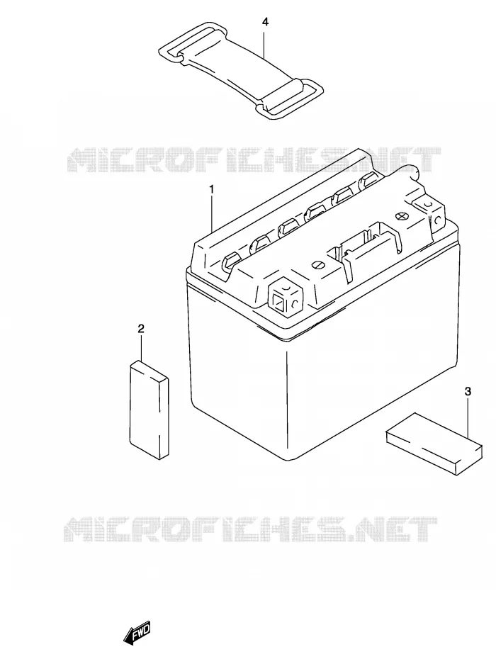 BATTERIE (MODELE K3/K4) Suzuki SCOOTER 50 KATANA 2002  AY50WRK2(P19)