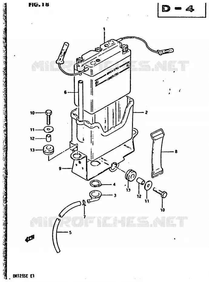 BATTERIE Suzuki MOTO 125 DR 1984  DR125SE