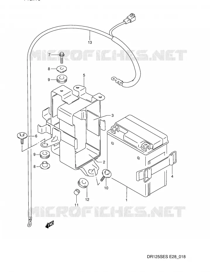 BATTERIE Suzuki MOTO 125 DR 1995  DR125SES(E28)
