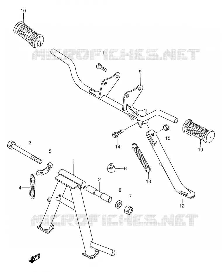 BEQUILLE CENTRALE Suzuki MOTO 100 AP 1997  AX100V(E94)