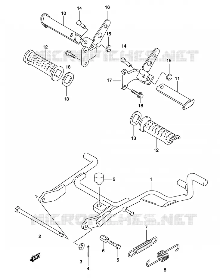 BEQUILLE (MODELE K3/K4) Suzuki SCOOTER 50 KATANA 2004  AY50K4(P19)