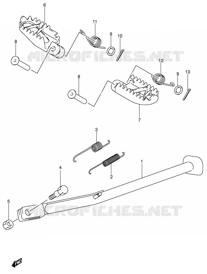 BEQUILLE (MODELE K4) Suzuki MOTO 400 DR-Z 2001  DR-Z400EK1(E1)