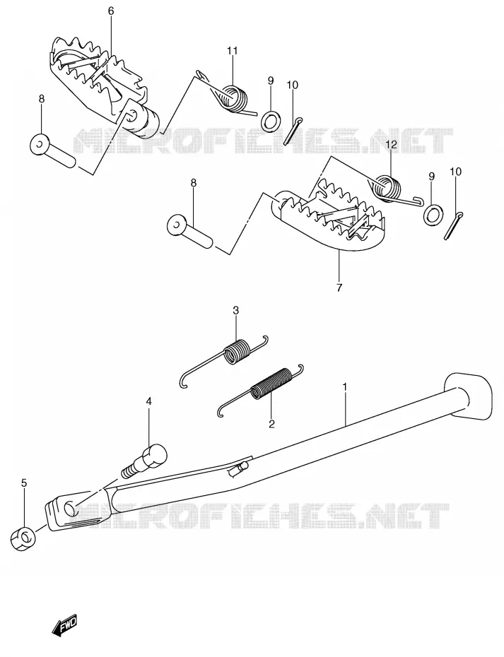 BEQUILLE (MODELE Y/K1/K2/K3) Suzuki MOTO 400 DR-Z 2004  DR-Z400K4(E1)