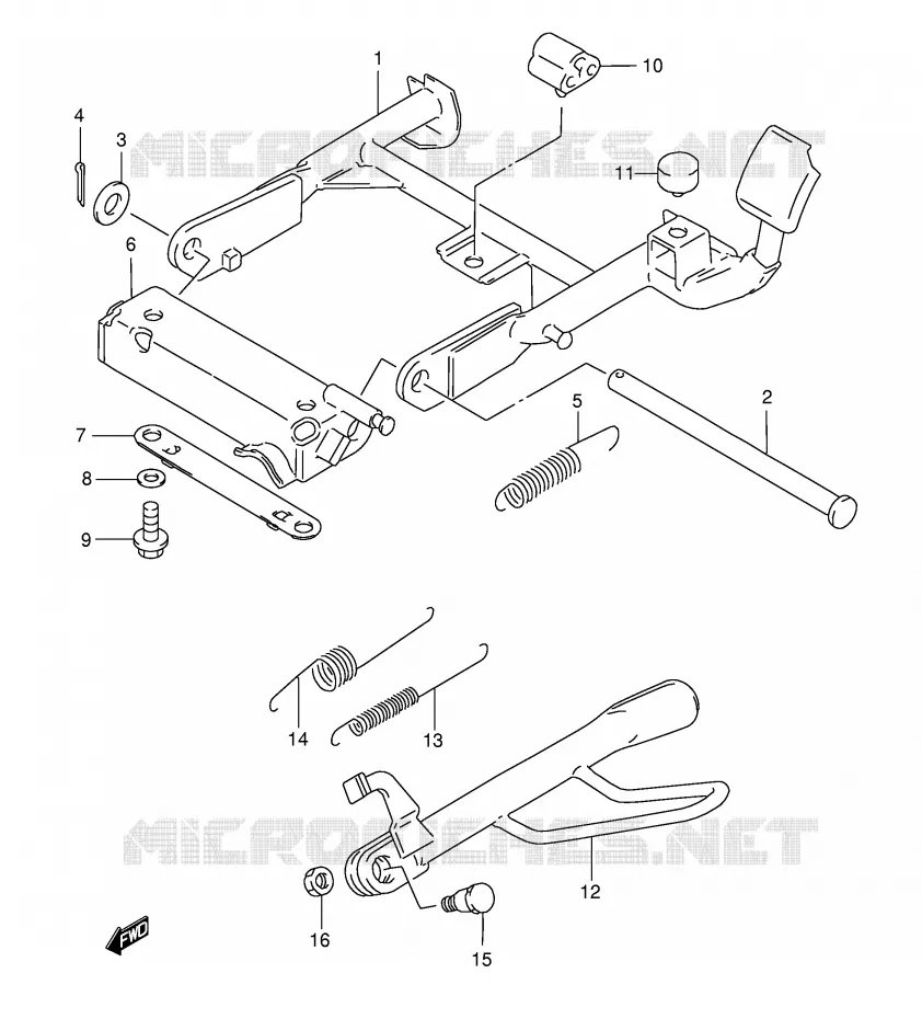 BEQUILLE (MODELE Y) Suzuki SCOOTER 125 BURGMAN 1998  AN125UW(E2)