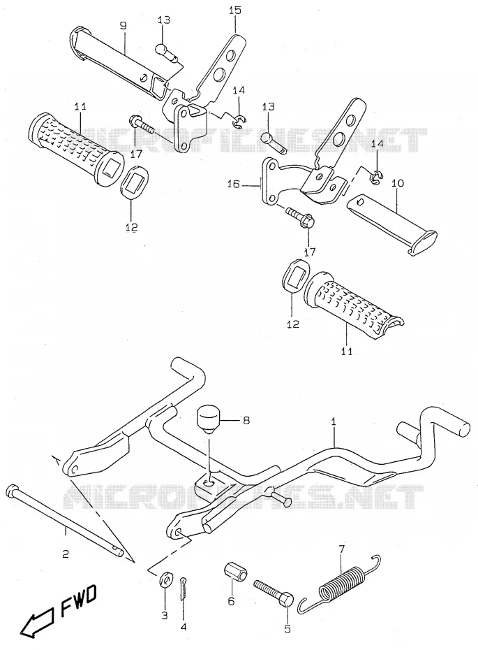 BEQUILLE (model V/W) Suzuki SCOOTER 50 KATANA 2000  AY50Y(V/W/X/Y)