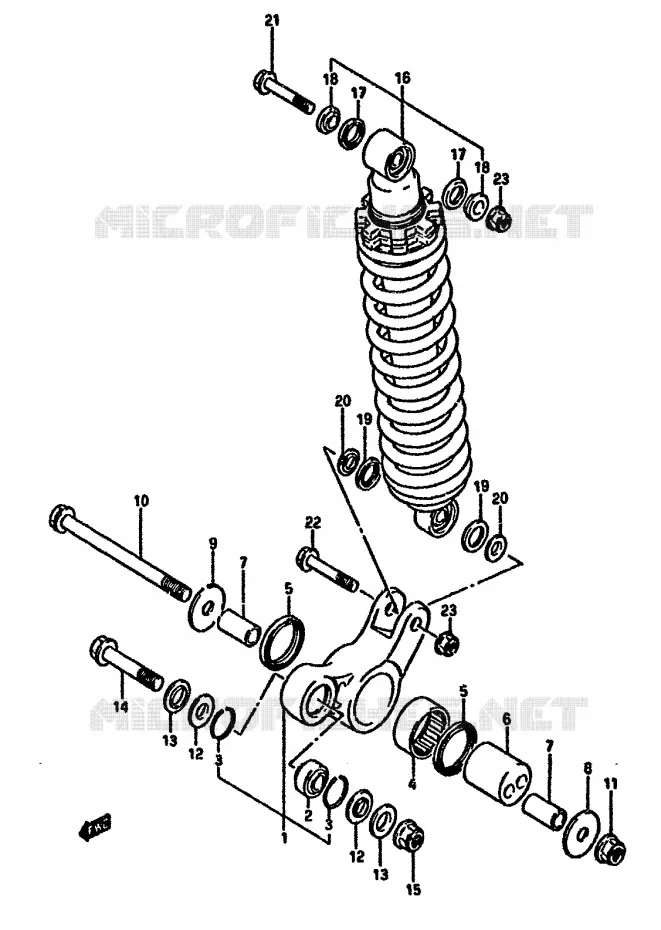BIELLETTE DE SUSPENSION ARRIERE Suzuki MOTO 125 DR 1987  DR125SH(F/H/J)