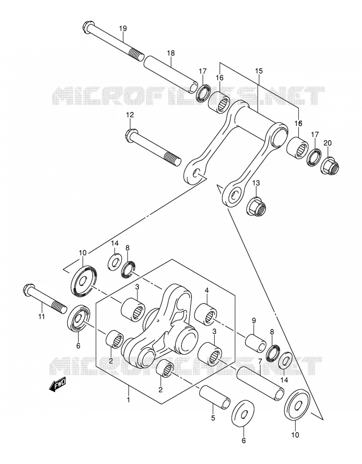 BIELLETTE DE SUSPENSION ARRIERE Suzuki MOTO 125 DR-Z 2007  DR-Z125K7(E3/E28)