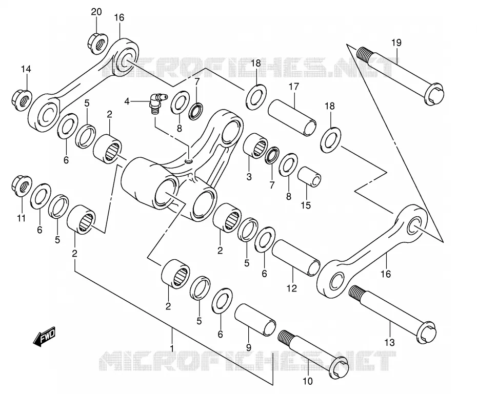BIELLETTE DE SUSPENSION ARRIERE Suzuki MOTO 400 DR-Z 2004  DR-Z400EK4(E1)