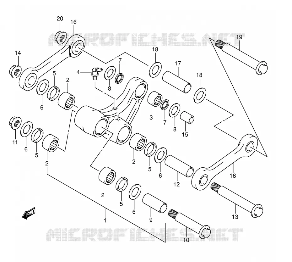 BIELLETTE DE SUSPENSION ARRIERE Suzuki MOTO 400 DR-Z 2007  DR-Z400EK7(E1)
