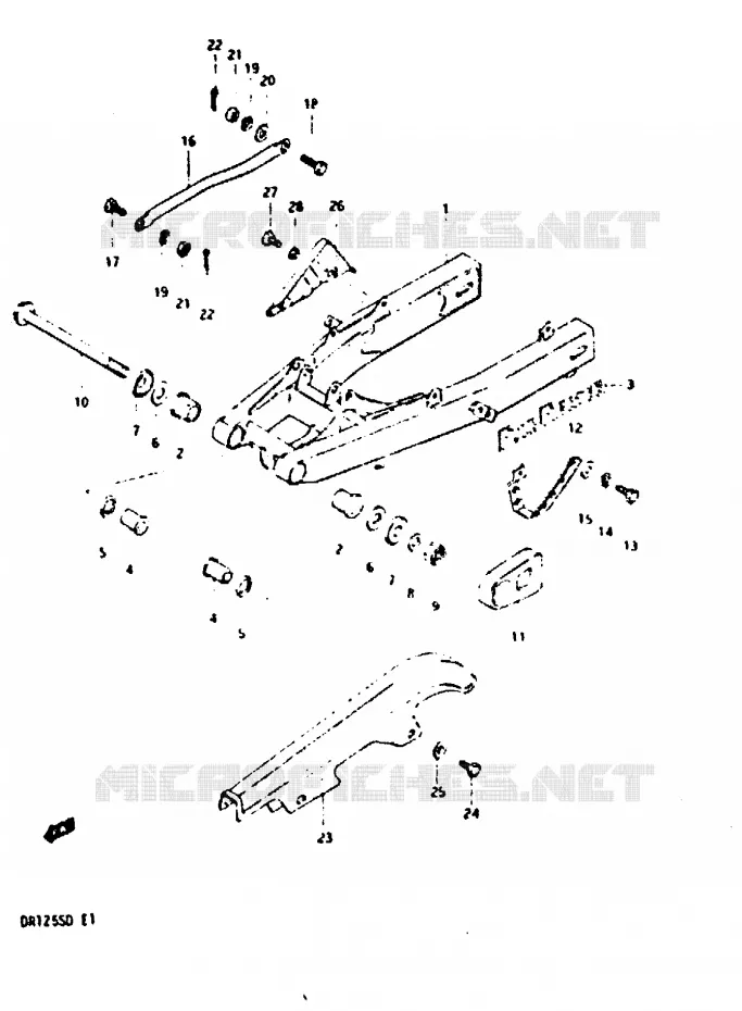 BRAS OSCILLANT ARRIERE Suzuki MOTO 125 DR 1983  DR125SD(Z/D)