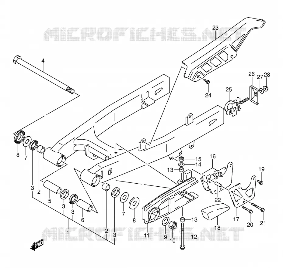 BRAS OSCILLANT ARRIERE Suzuki MOTO 125 DR-Z 2006  DR-Z125LK6(E3/E28)