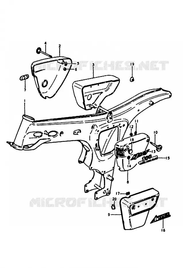 CADRE Suzuki MOTO 100 A100 1992  A100N(K/L/M/N/4)