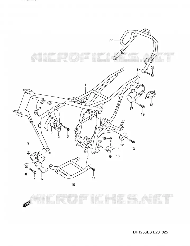 CADRE Suzuki MOTO 125 DR 1994  DR125SER(E28)