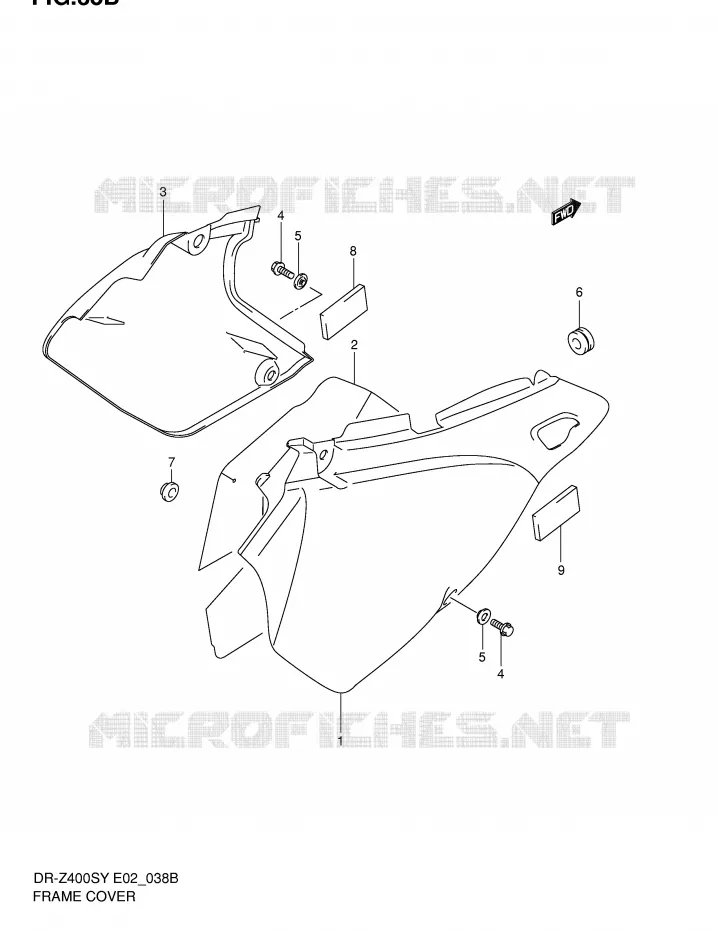 CARENAGES ARRIERE  (MODELE K2) Suzuki MOTO 400 DR-Z 2000  DR-Z400SY(E2)