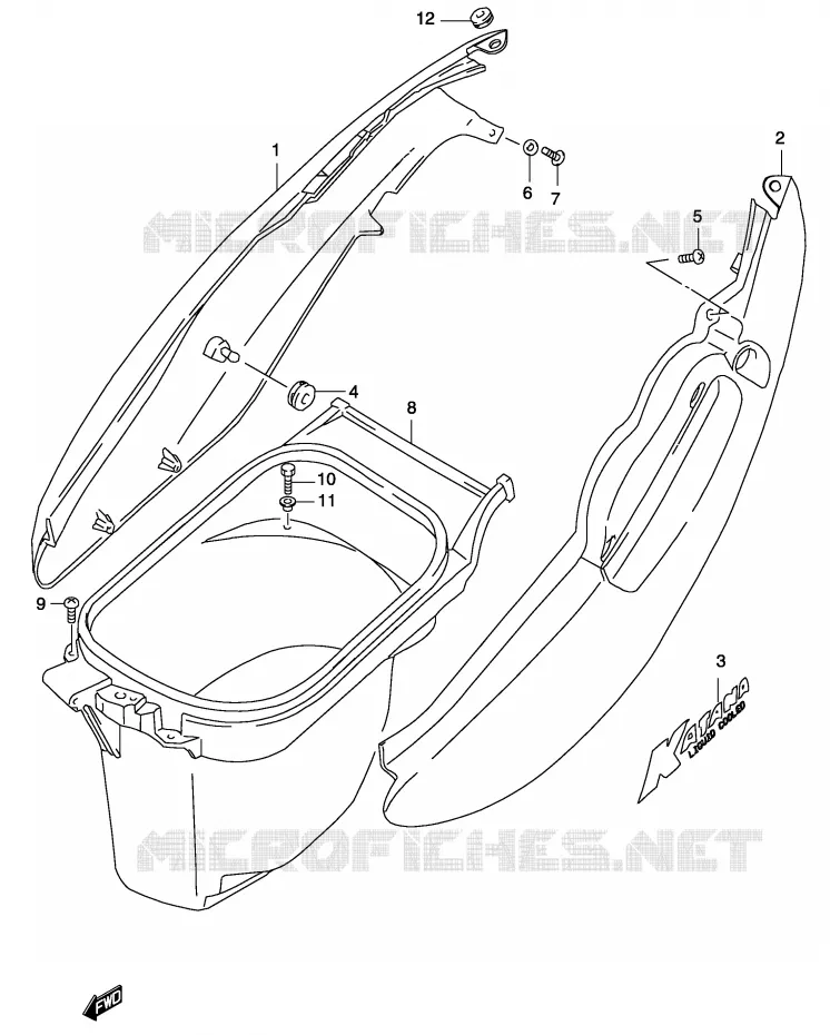 CARENAGES ARRIERE  (MODELE K4) Suzuki SCOOTER 50 KATANA 2003  AY50K3(P19)
