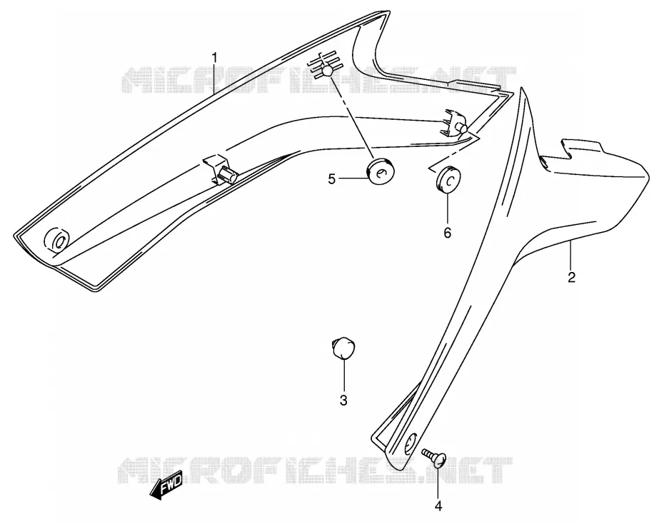 CARENAGES ARRIERE Suzuki MOTO 1000 V-STROM 2002  DL1000K2(E2)