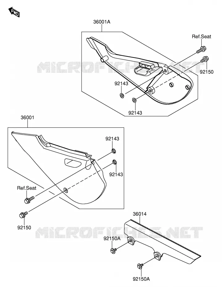 CARENAGES ARRIERE Suzuki MOTO 110 DR-Z 2004  DR-Z110K4(E24)