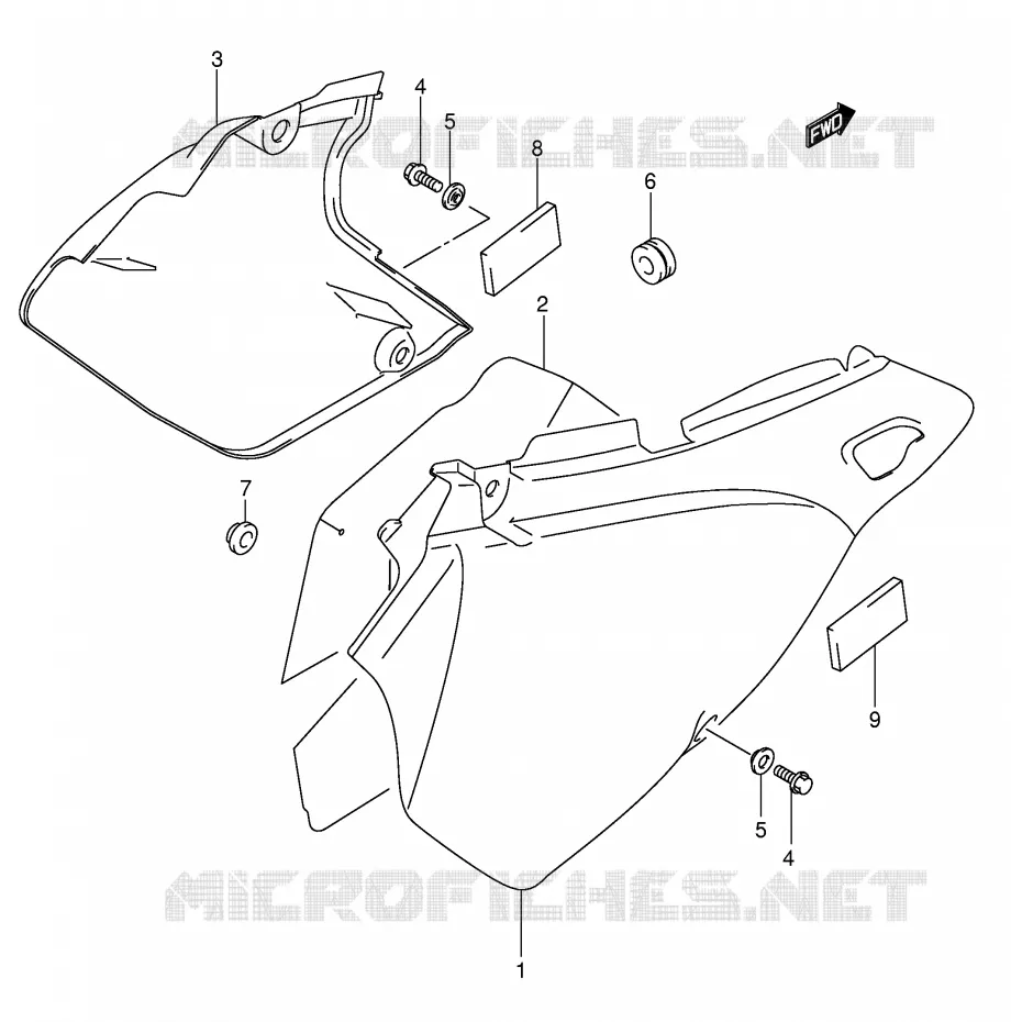 CARENAGES ARRIERE Suzuki MOTO 400 DR-Z 2007  DR-Z400EK7(E3/E28)