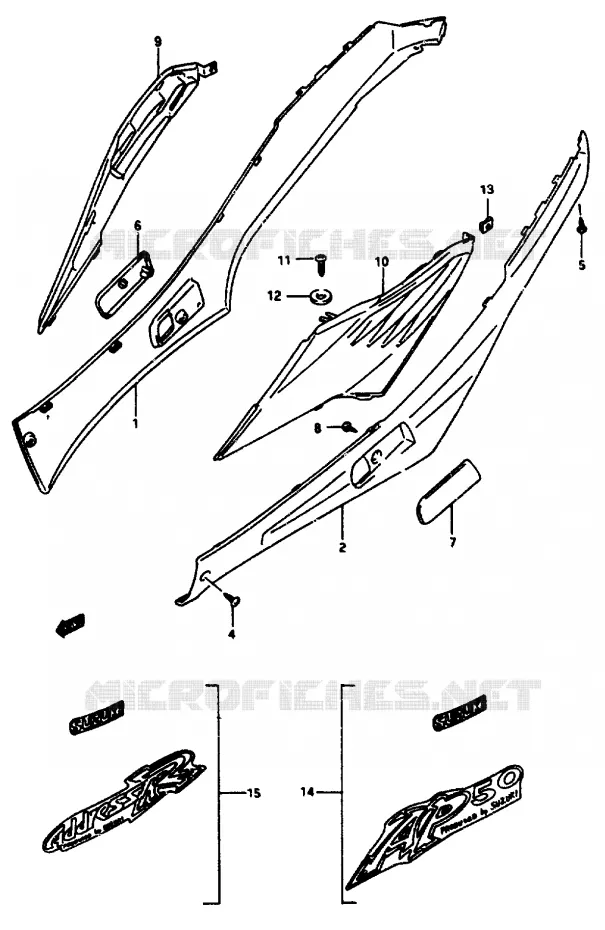 CARENAGES ARRIERE Suzuki SCOOTER 50 AP 1995  AP50S(R/S/T)