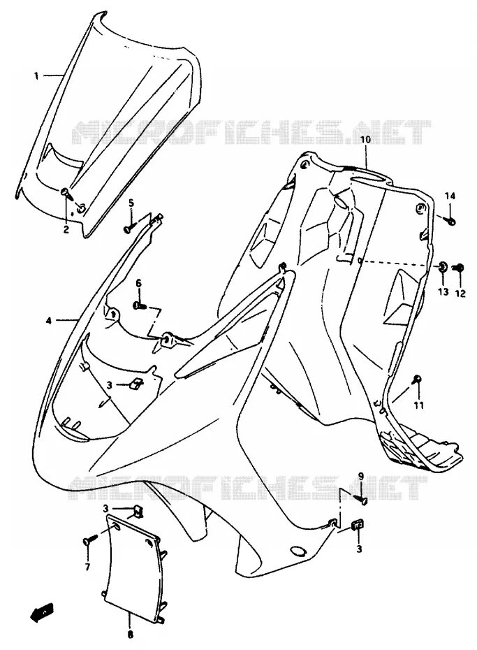 CARENAGES AVANT Suzuki SCOOTER 50 AP 1994  AP50R(R/S/T)