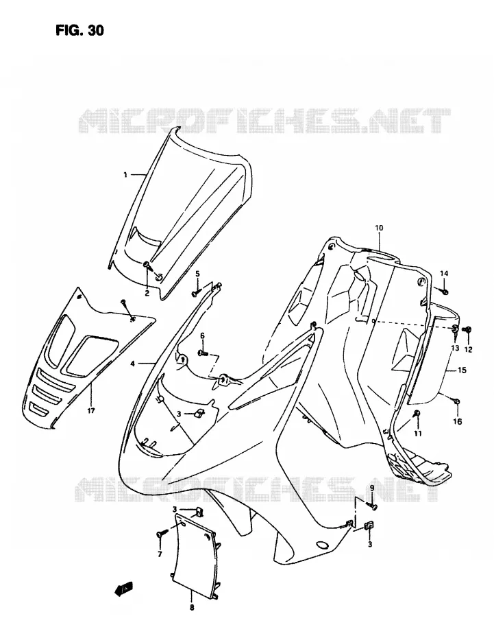 CARENAGES AVANT Suzuki SCOOTER 50 AP 2007  AP50R7(T/7/V)