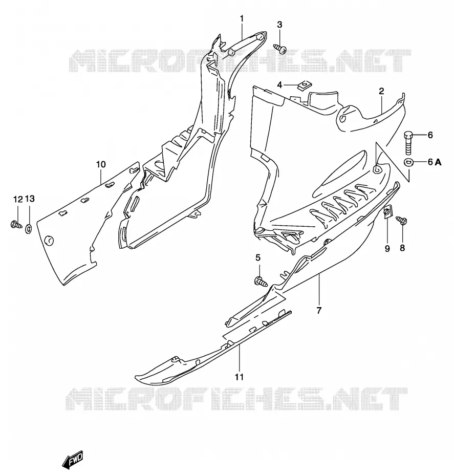 CARENAGES INFERIEUR (MODELE K2) Suzuki SCOOTER 50 KATANA 2004  AY50K4(P19)