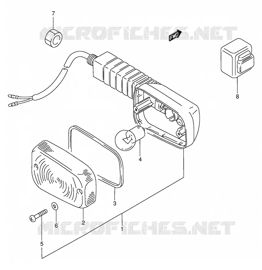 CLIGNOTANTS ARRIERE Suzuki SCOOTER 50 AE 1992  AE50N(E28)