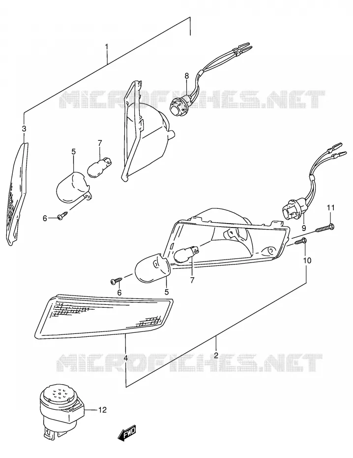 CLIGNOTANTS AVANT Suzuki SCOOTER 100 ADDRESS 1999  AG100X(E71)