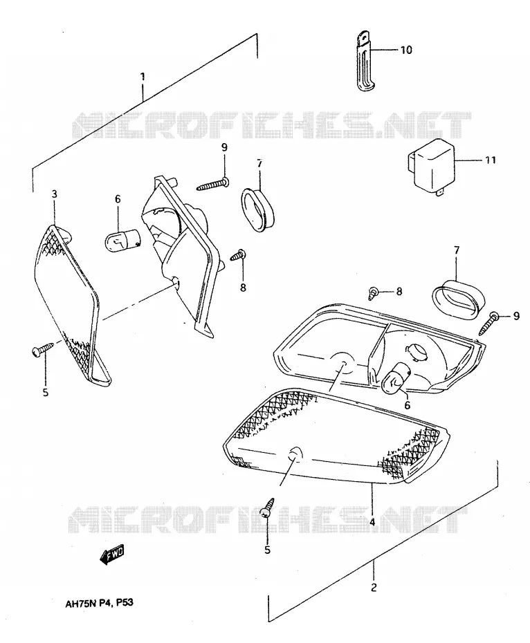 CLIGNOTANTS AVANT Suzuki SCOOTER 75 ADDRESS 1992  AH75N