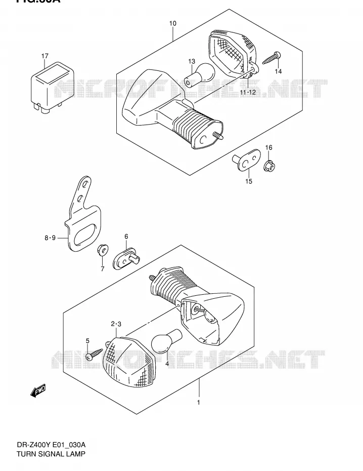 CLIGNOTANTS (DR-Z400EK2/EK3/EK4 E24) Suzuki MOTO 400 DR-Z 2003  DR-Z400K3(E1)