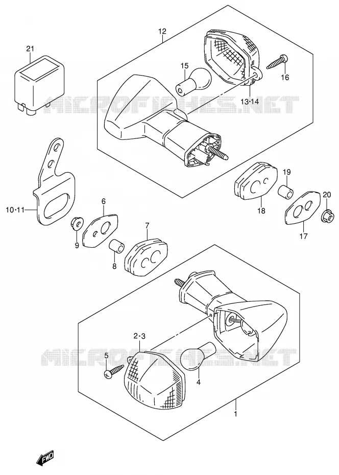 CLIGNOTANTS (DR-Z400EY/EK1 E24) Suzuki MOTO 400 DR-Z 2000  DR-Z400Y(E1)