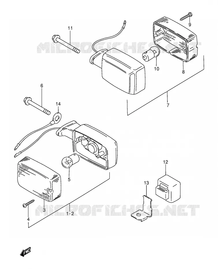CLIGNOTANTS (MODEL X E71,E94,P36,P94,MODEL Y E71) Suzuki MOTO 115 AP 2000  AX115Y(E71)