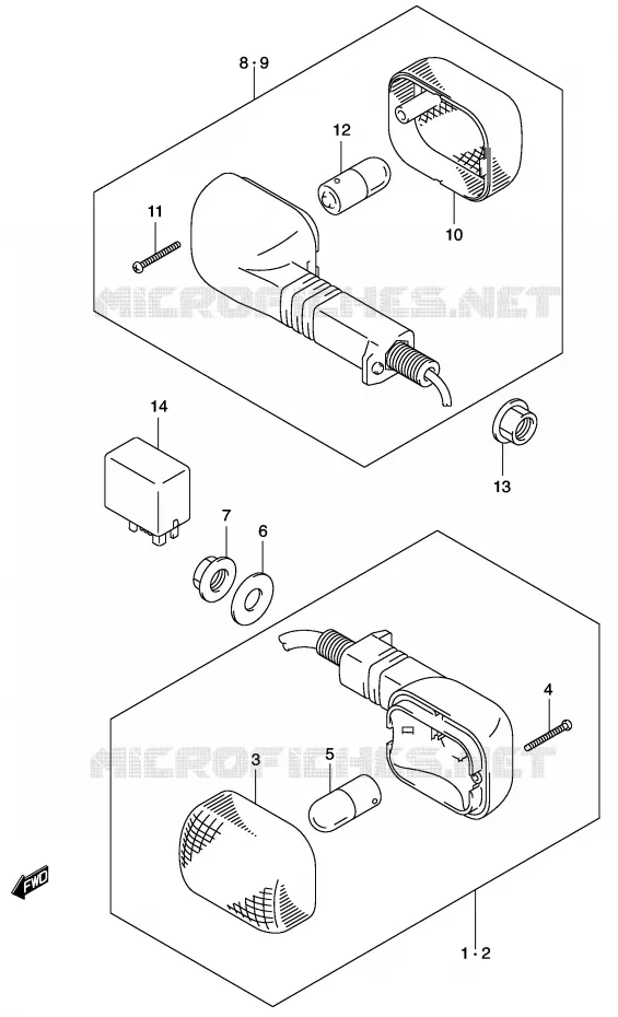 CLIGNOTANTS (MODELE K2/K3) Suzuki MOTO 1000 V-STROM 2006  DL1000K6(E2)