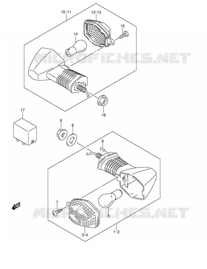 CLIGNOTANTS Suzuki MOTO 650 V-STROM 2004  DL650K4(E2)
